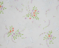 Delicate Spring Floral on White Background Fabric,  44 inches wide