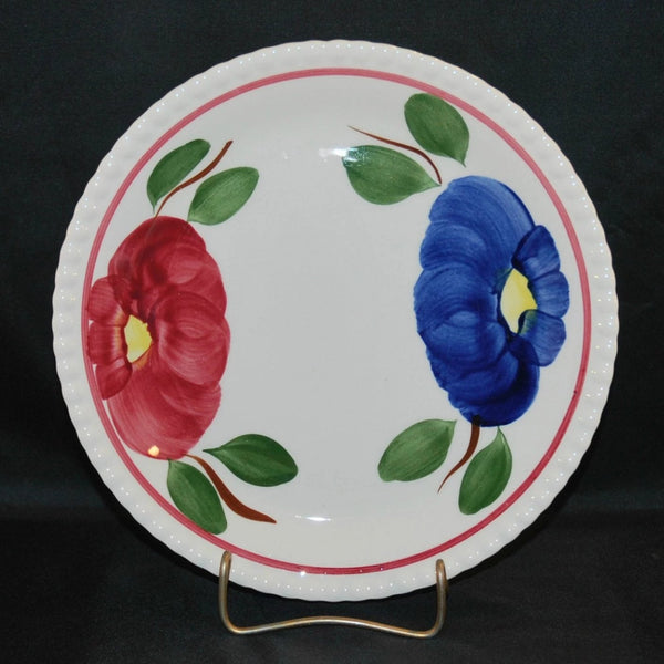 Southern Potteries, Blue Ridge Pom Pom Floral Design with Candlewick Edging, Hand Painted Luncheon Plate, 9 1/4 Inch Diameter