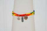 Love Heart Charm LGBTQ Pride Seed Bead Bracelet